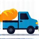Icône de camion de livraison avec une baguette